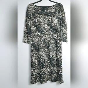 14 Adrianna Papell Black & White Textured Knit Shift Dress